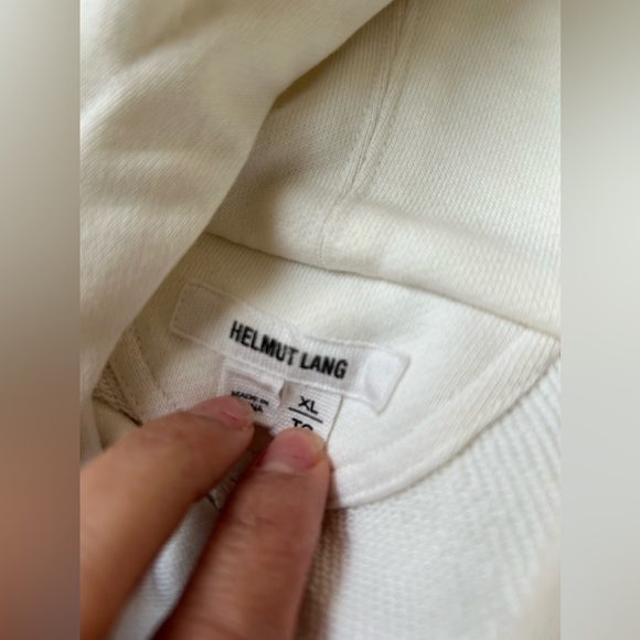 Women’s Extra Large White Helmut Lang Short Sleeve Hoodie - Picture 7 of 8